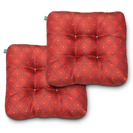 Duck Covers Indoor/Outdoor Seat Cushions, Ruby Mosaic, PK2 DCRBCH19195-2PK